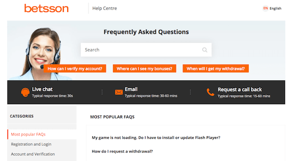 FAQ Betsson