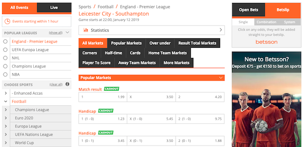 Wedden Leicester - Southampton