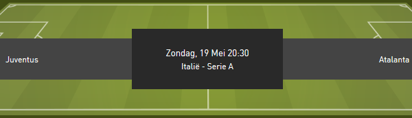 Juventus tegen Atalanta in de Serie A met de odds van bookmaker Bet777