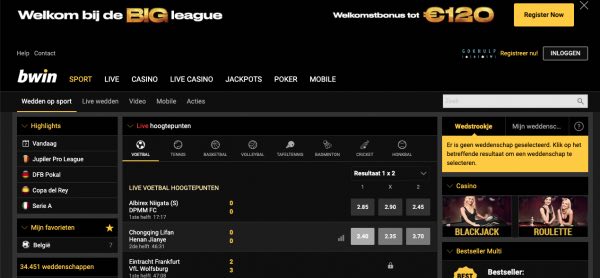 Bwin sport wedden overzicht