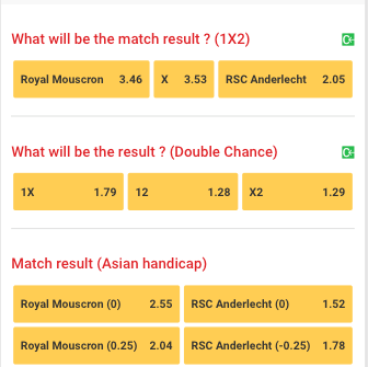 Odds Moeskroen - Anderlecht in de Jupiler Pro League