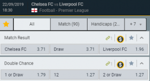 wedden op Chelsea Liverpool odds