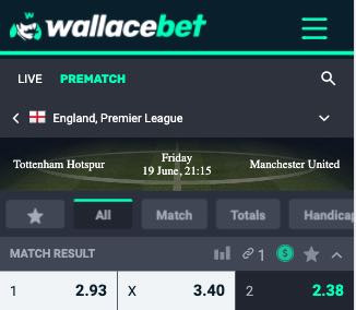 Wallacebet betslip mobile