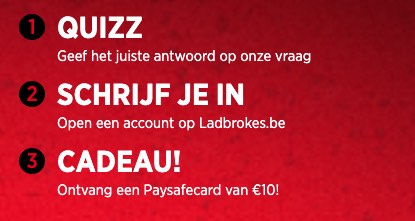 Krijg een 10 euro paysafecard bij Ladbrokes!