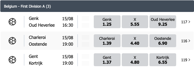 pro league belgie simple casino odds zaterdag 15 augustus