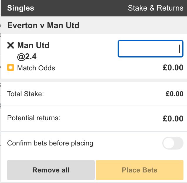 Voorbeeld betslip op Betfair