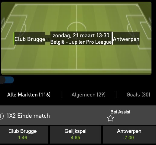 Club Brugge - Antwerp odds in Jupiler League