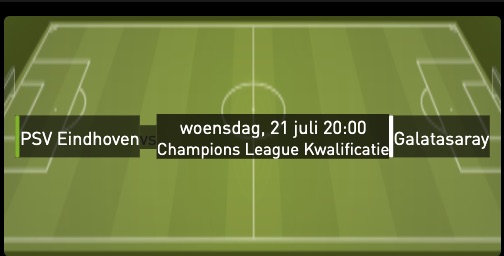 PSV speelt thuis tegen Galatasaray