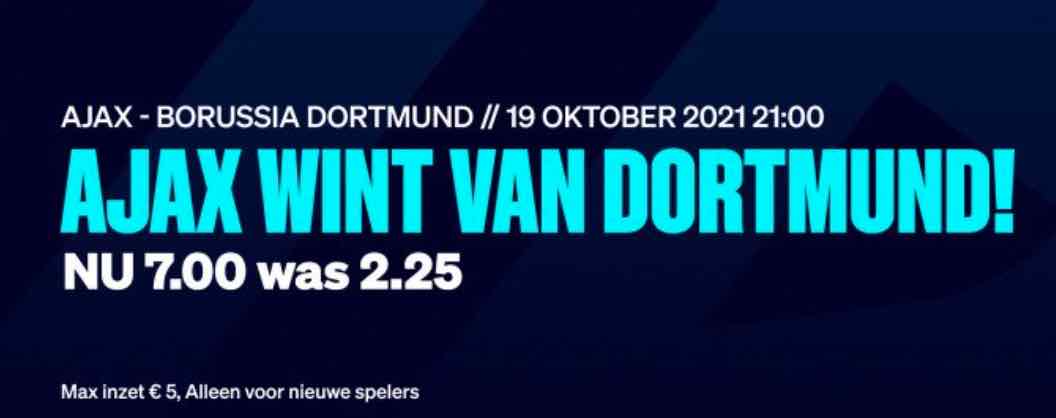 Ajax verhoogde odds tegen Dortmund bij Betcity