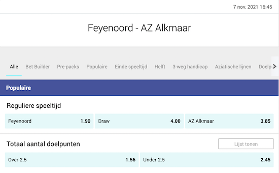 feyenoord - alkmaar odds betcity