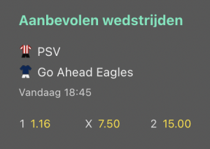 PSV Eagles Odds