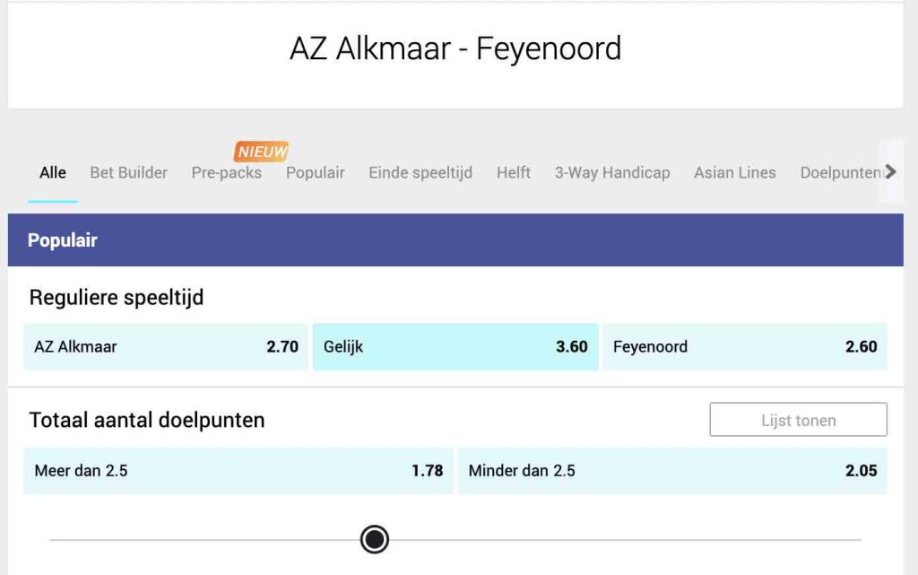 AZ vs Feyenoord odds