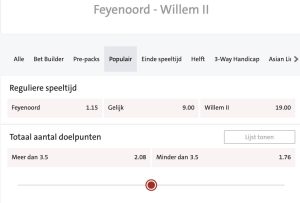 Feyenoord vs Willem II odds