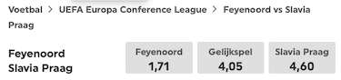 wedden op feyenoord slavia praag