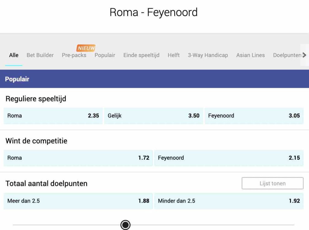 AS Roma - Feyenoord odds