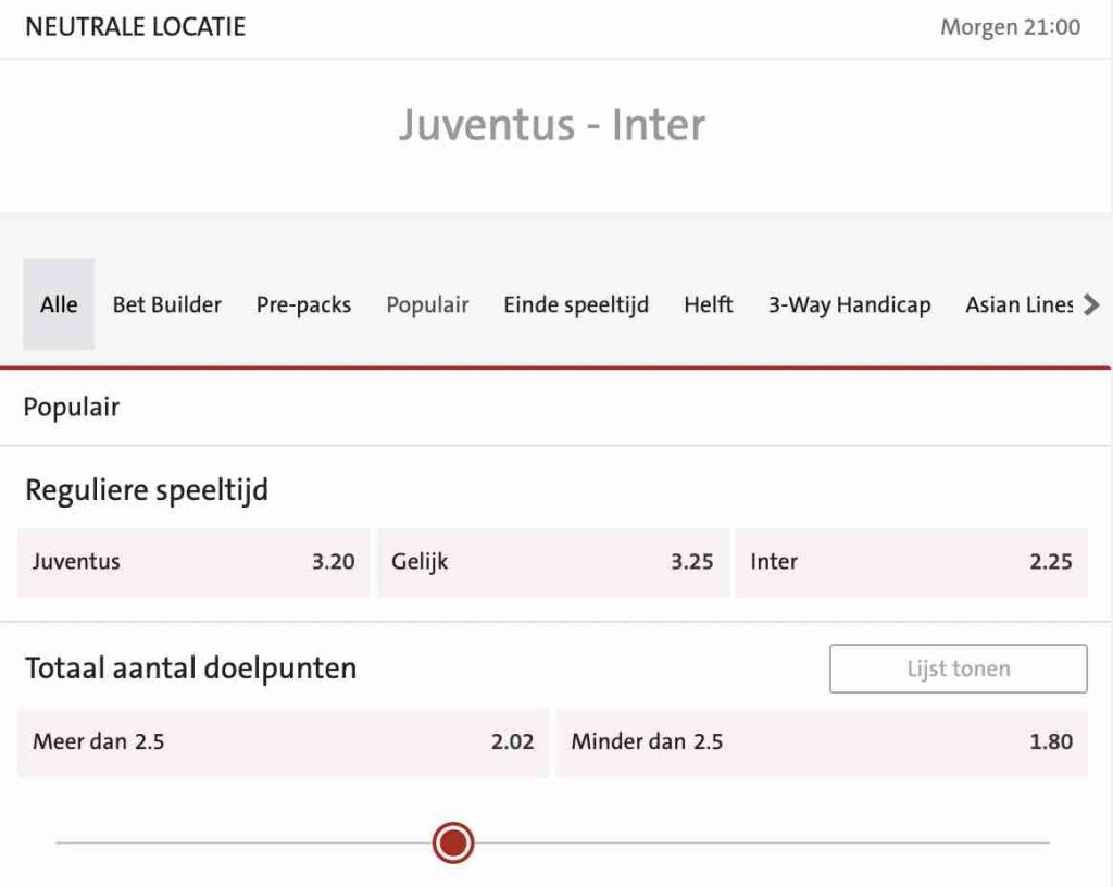 Juventus - Inter odds