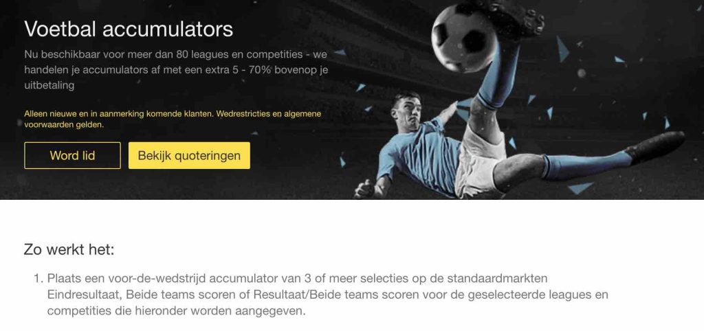 Voetbal accumulator bet365