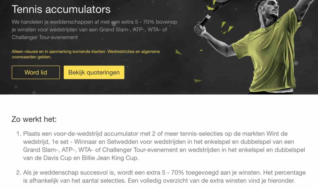 Tennis Accumulators Bet365