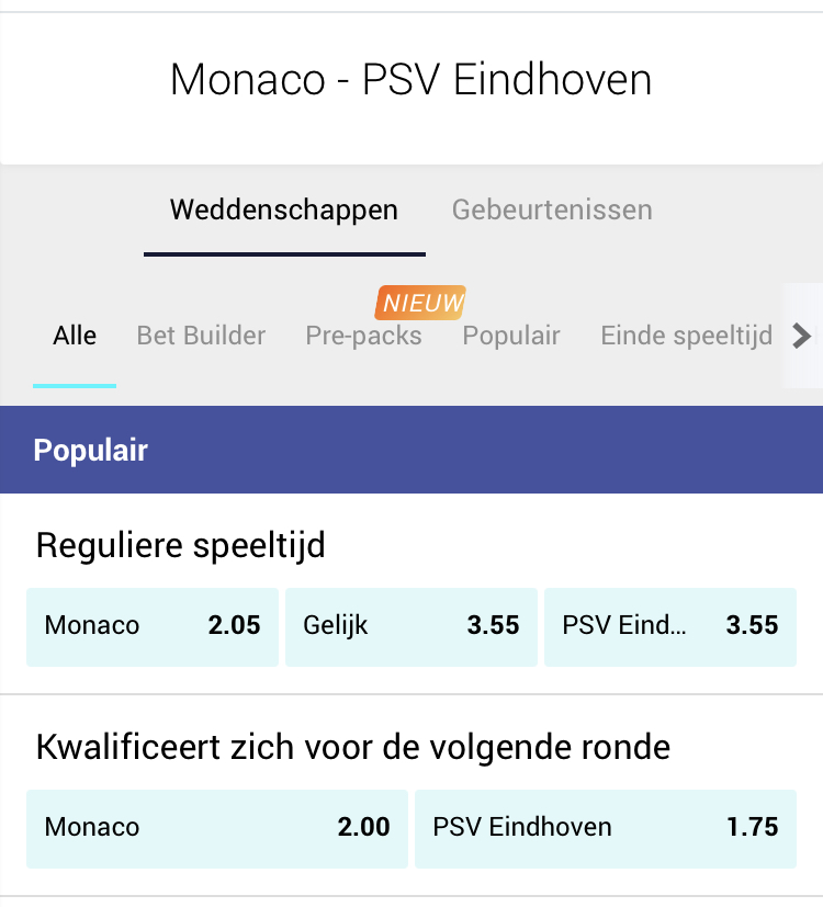 AS Monaco - PSV odds