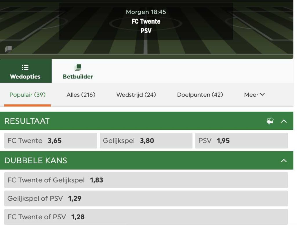 FC Twente PSV odds