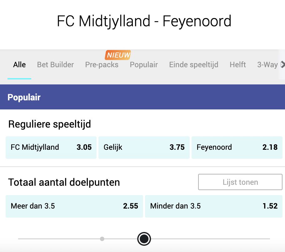 FC Midtjylland - Feyenoord odds