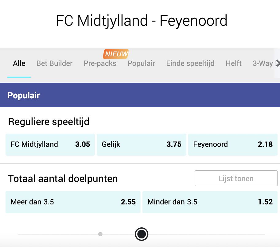 FC Midtjylland - Feyenoord odds
