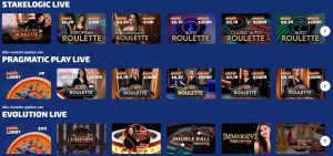 Betnation live casino aanbod