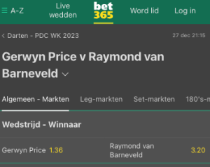 Gerwyn Price - Raymond van Barneveld WK Darts 2023
