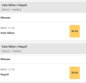 Circus Super odds Inter Milan - Napoli 