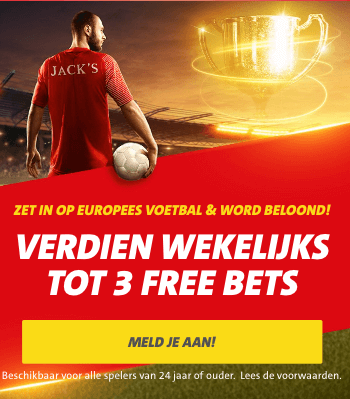 Jakcs Europees voetbal bonus drie freebets