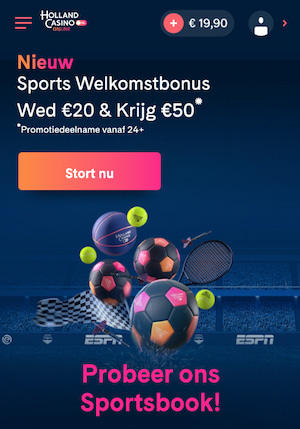 Opwaarderen in de Holland Casino app