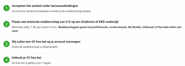 Zo claim je de Unibet Eredivisie free bet