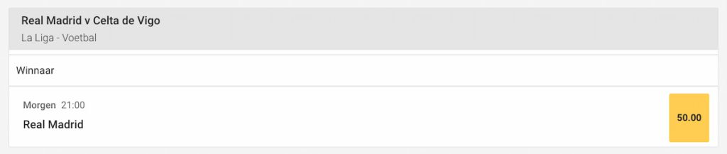 wedden op Real Madrid - Celta de Vigo bij Circus