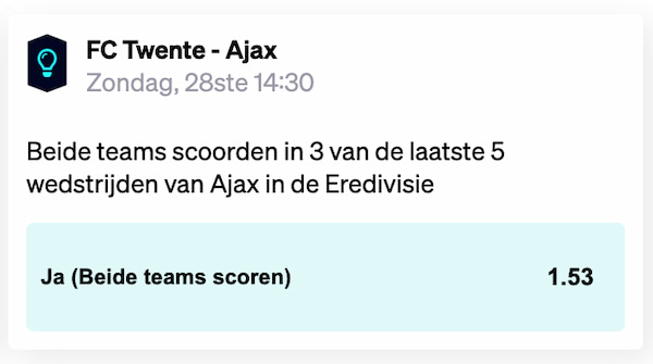 FC Twente - Ajax wedtip 3