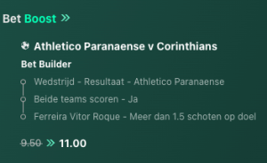 Bet boost bij een bet builder bet365