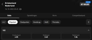 Griekenland - Nederland odds