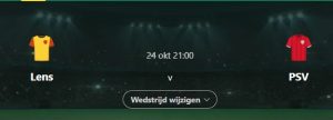 RC Lens - PSV - Champions League odds