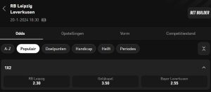 screenshot odds leverkusen leipzig