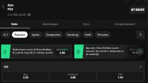 quoteringen ajax psv livescore bet