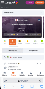 Tonybet app wedden Nederland