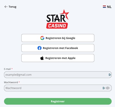 Starcasino registreren
